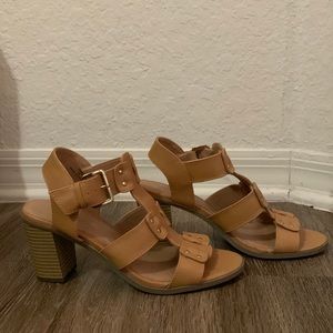 Tan sandal heels